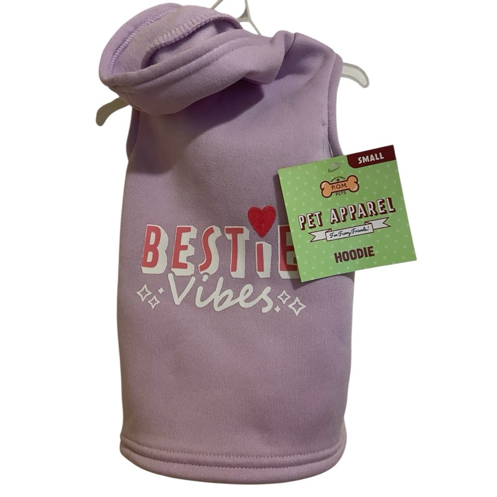 Bestie Vibes Small‎ Purple Dog Hoodie